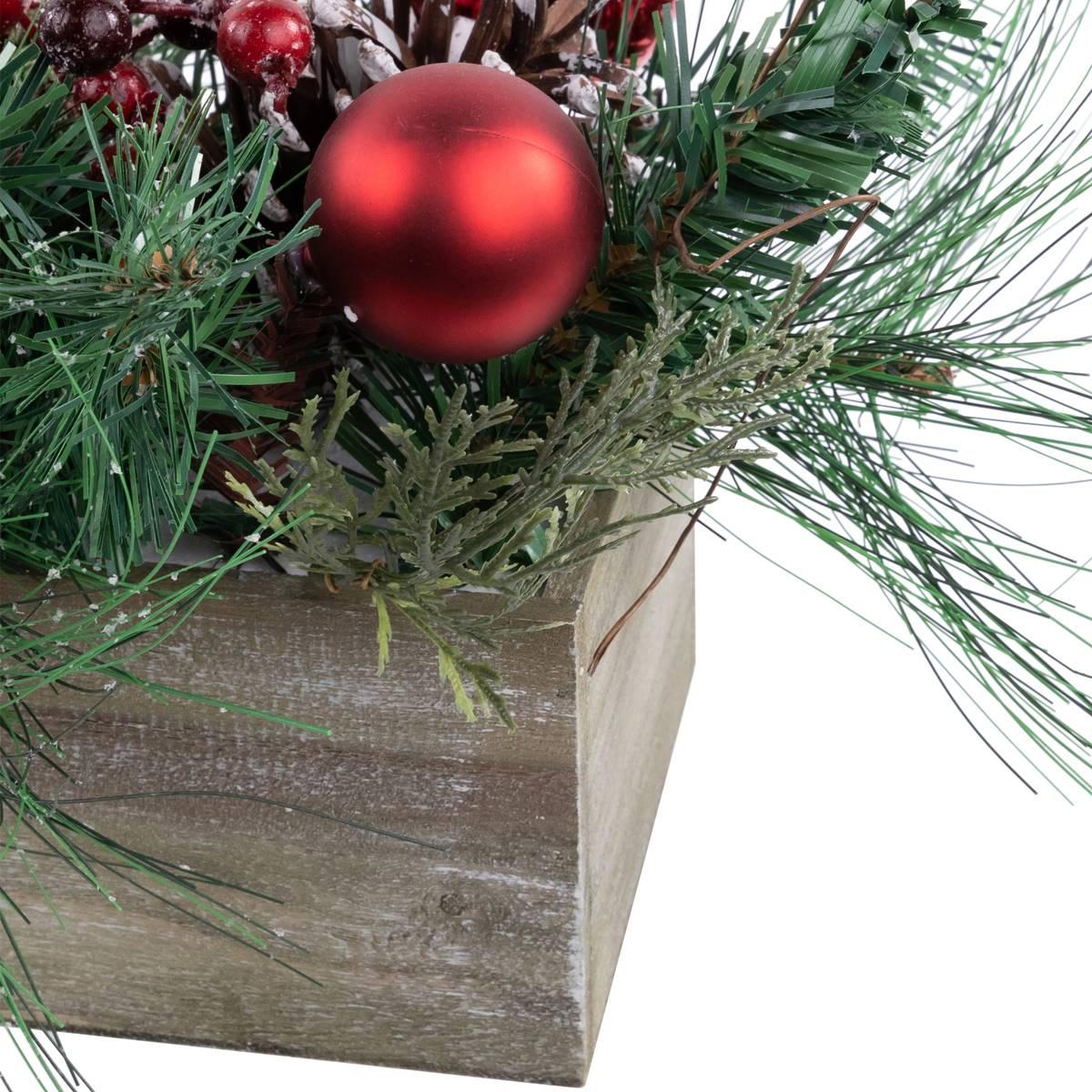 Northlight Seasonal 24in. Artificial Christmas Wood Planter