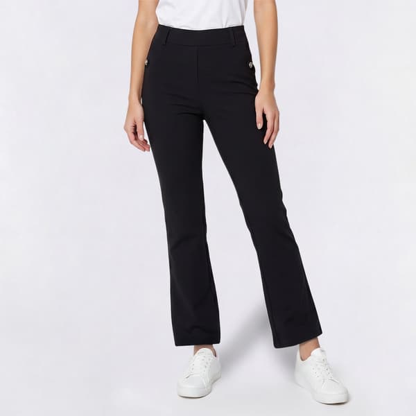 Womens Love Scarlet Faux Slash Pocket Flower Button Dress Pants