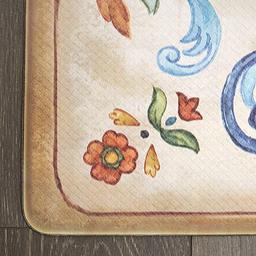 J&V Textiles Cloud Comfort Anti-Fatigue Fleur Cream Kitchen Mat