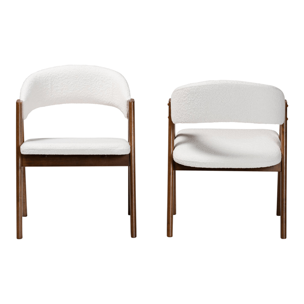 Baxton Studio Virden Boucle Upholstered Dining Chair - Set of 2