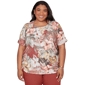 Plus Size Alfred Dunner Spice Market Dramatic Floral Tee With Ne - image 1