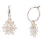 Silver Snowflake Hoop Earrings with CZ Accents - image 2