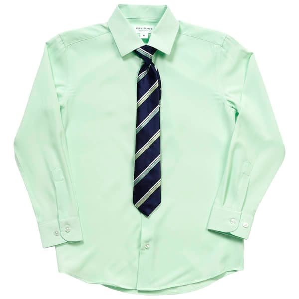 Boys (8-20) Bill Blass Dress Shirt & Tie Set - Patina Green