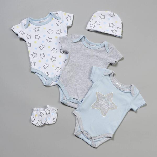 Baby Boy &#40;3-6M&#41; Little Beginnings 5pc. Star Miracle Layette Set - image 