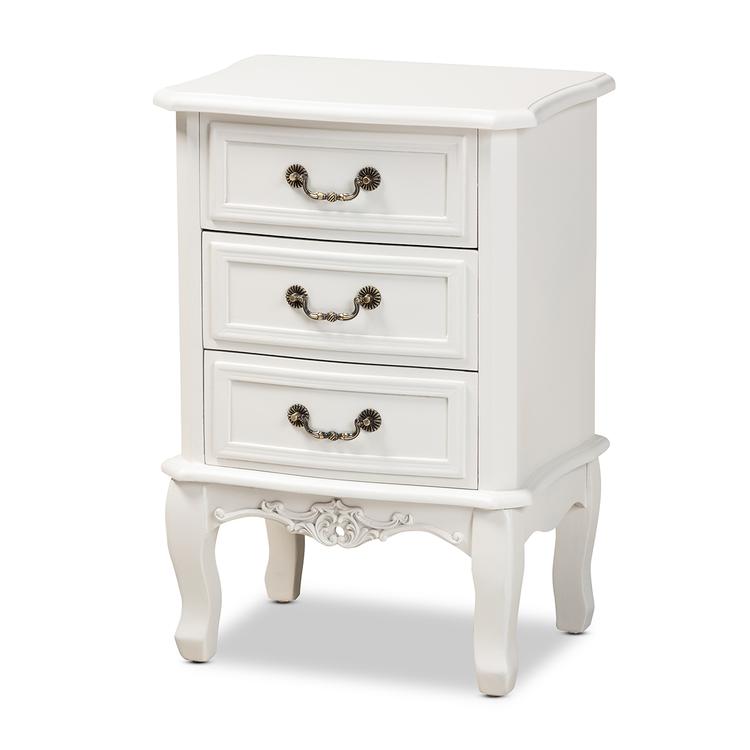 Baxton Studio Gabrielle Traditional French Country 3 Drawer Night