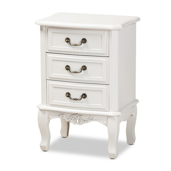 Baxton Studio Gabrielle Traditional French Country 3 Drawer Night - image 