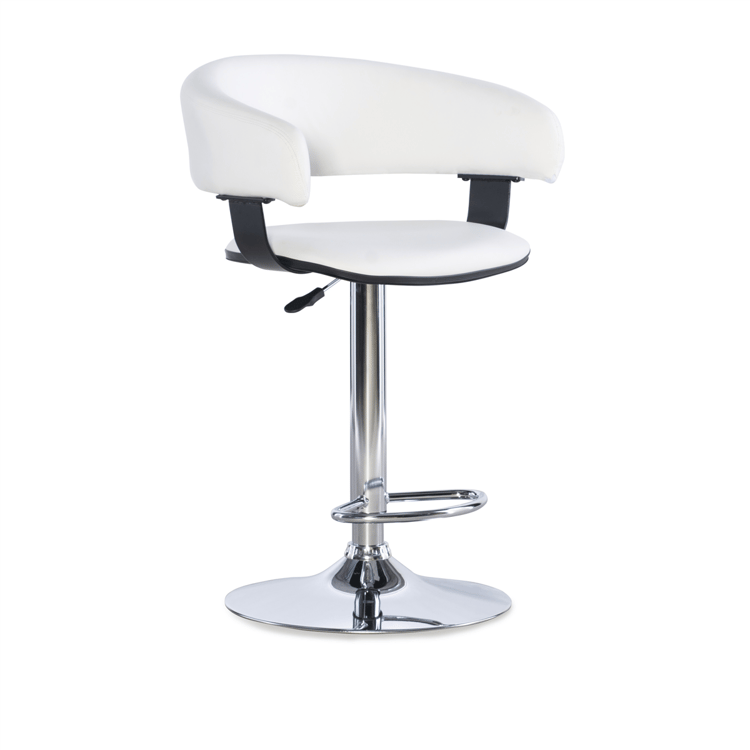 Linon Home Decor Devan Faux Leather Barrel Adjustable Barstool