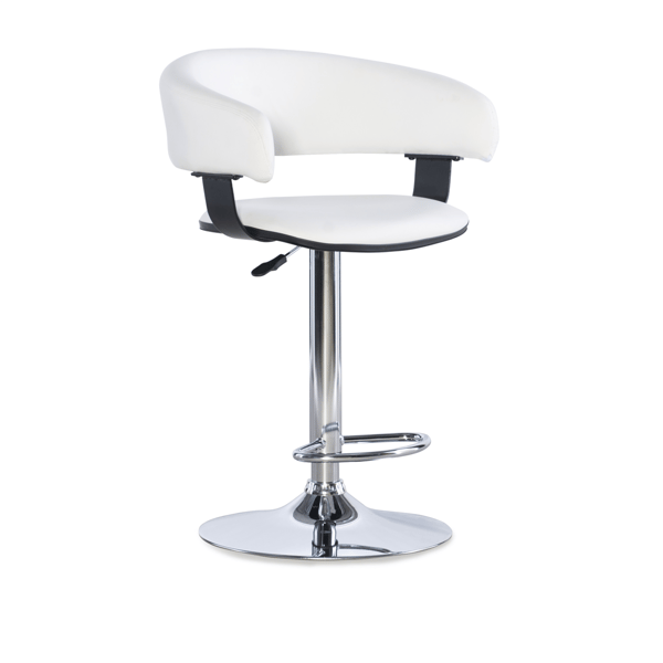 Linon Home Decor Devan Faux Leather Barrel Adjustable Barstool - image 