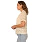 Womens Democracy Short Sleeve Crochet Button Down Blouse - image 3