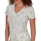 Petite Hearts of Palm Printed Essentials Tropical V Neck Tee - image 5
