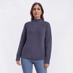 Womens Architect(R) Long Sleeve Mock Neck Shaker Stitch Sweater