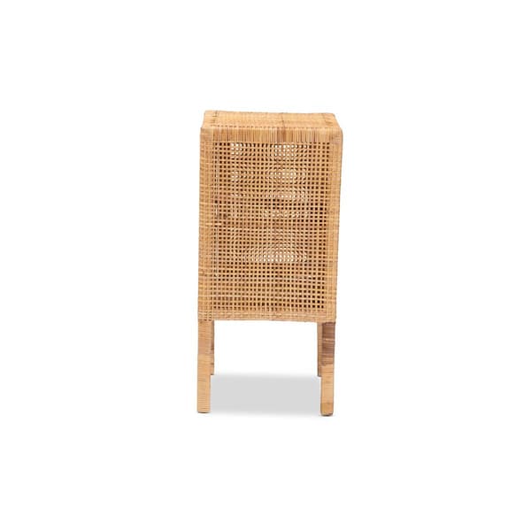 Baxton Studio Vivan Bohemian Natural Rattan 1-Door Nightstand