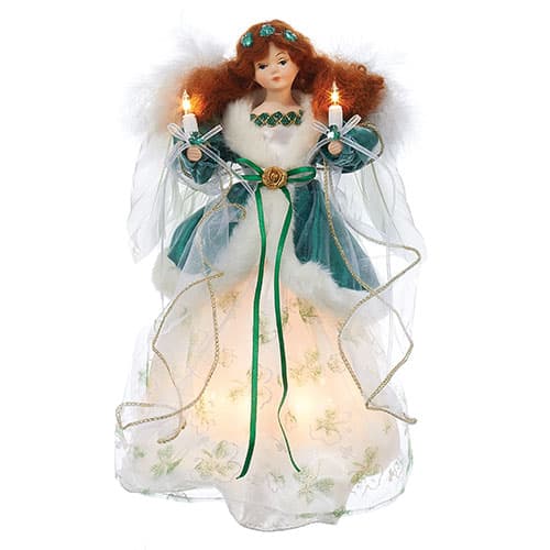 Kurt S. Adler 10 Light 12in. Irish Angel Tree Topper - image 