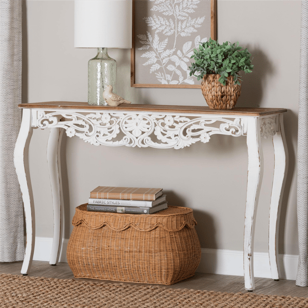 Baxton Studio Riquin Distressed Wood Console Table