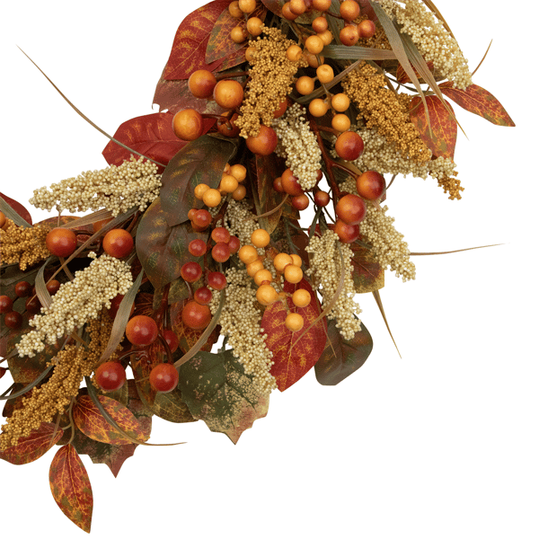 Northlight 24in. Autumn Leaves & Berries Fall Harvest Wreath
