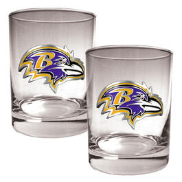 NFL Baltimore Ravens 2pc. 14oz. Rocks Glass Set