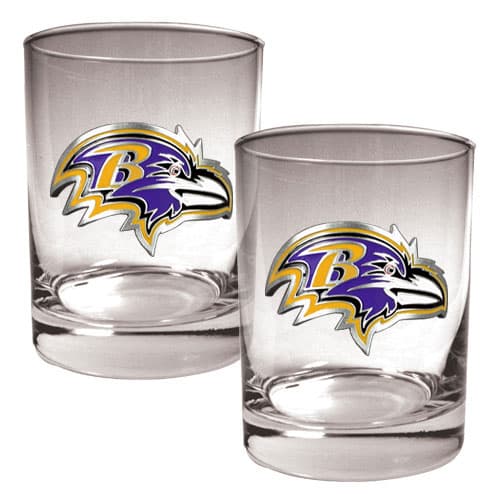 NFL Baltimore Ravens 2pc. 14oz. Rocks Glass Set - image 