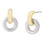 Steve Madden Two-Tone Interlock Rings Drop Earrings - image 1