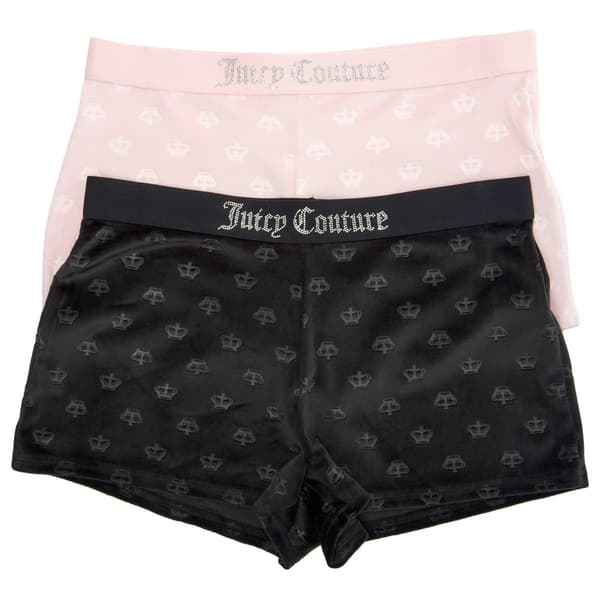 Juniors Juicy Couture 2pk. Velvet Embossed Logo Pajama Shorts - image 