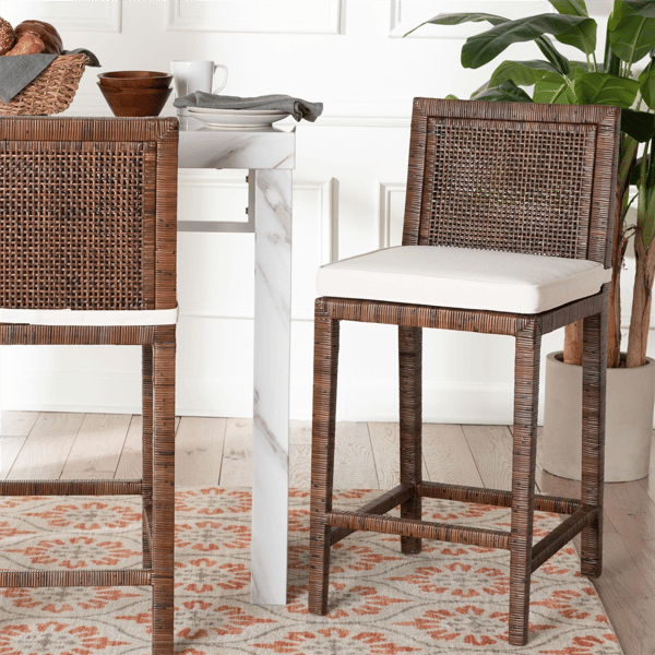 bali & pari Sofia Mahogany Wood Counter Stool