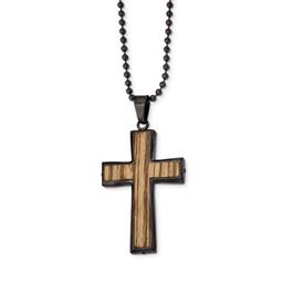 Mens Gentlemen's Classics(tm) Gunmetal IP-Plated Cross Necklace