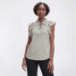 Womens Como Black Flutter Sleeve Stripe Tie Ruffle Neck Blouse - image 1