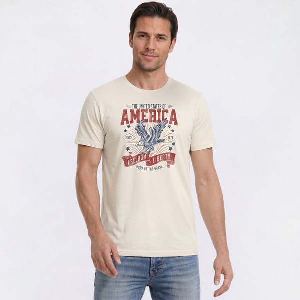 Mens Freedom & Liberty USA Short Sleeve Tee - Natural - image 