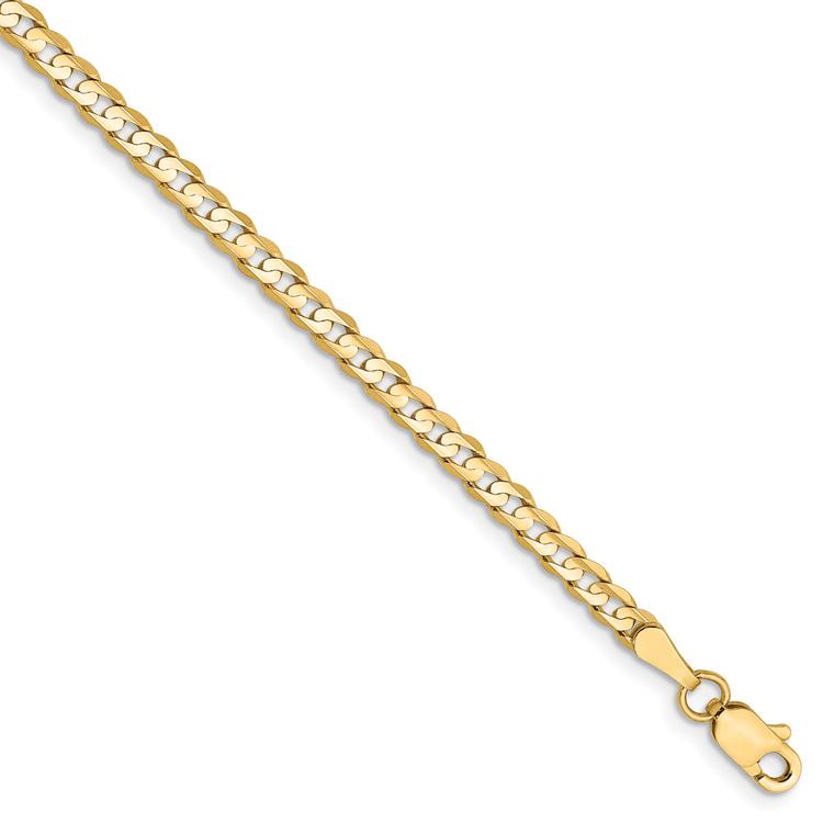 Unisex Gold Classics™ 3mm. 14k Open Concave Curb Chain Necklace