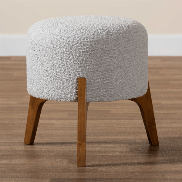 Baxton Studio Elkie Japandi Wood Ottoman Footstool