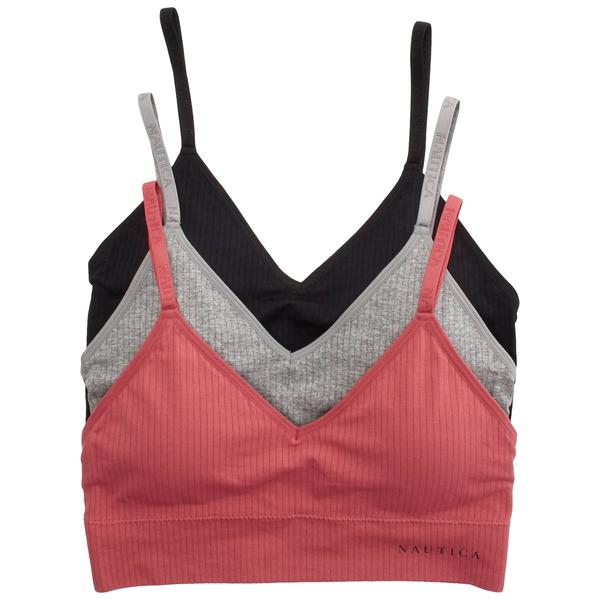 Womens Nautica 3pk. Flat Rib Texture Lounge Bras - NT2309-3PKB - image 