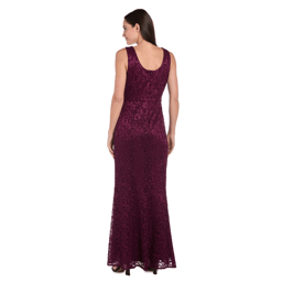 Womens R&M Richards Long Glitter Lace Jacket Dress