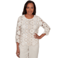 Womens Alfred Dunner Natural Wonder Floral Crochet Blouse - image 1