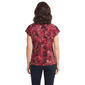 Womens Kasper Cap Sleeve Dot Pleated V-Neck Blouse - image 3