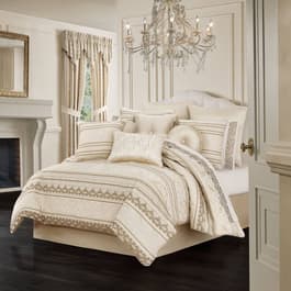 J Queen New York Monte Carlo 4 Piece Comforter Set, Queen - Navy