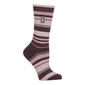 Womens Heat Holders(R) Ultra Lite Heather Stripe Crew Socks - Pink - image 1