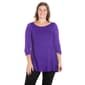 Plus Size 24/7 Comfort Apparel Ruched Sleeve Swing Tunic Top - image 1