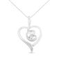 Espira 10kt. White Gold Swirl Diamond Heart Necklace - image 1