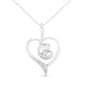 Espira 10kt. White Gold Swirl Diamond Heart Necklace - image 1