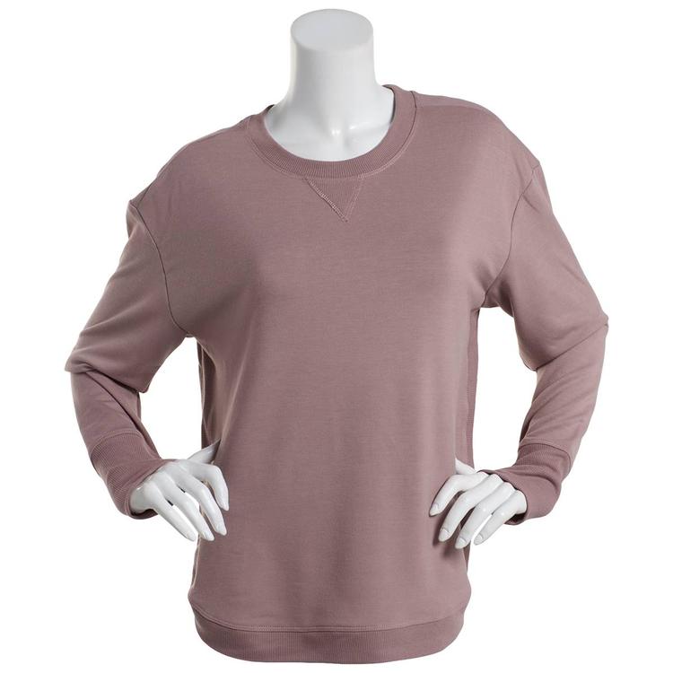 Womens Starting Point French Terry Long Sleeve Crew Neck Top