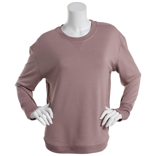 Womens Starting Point French Terry Long Sleeve Crew Neck Top