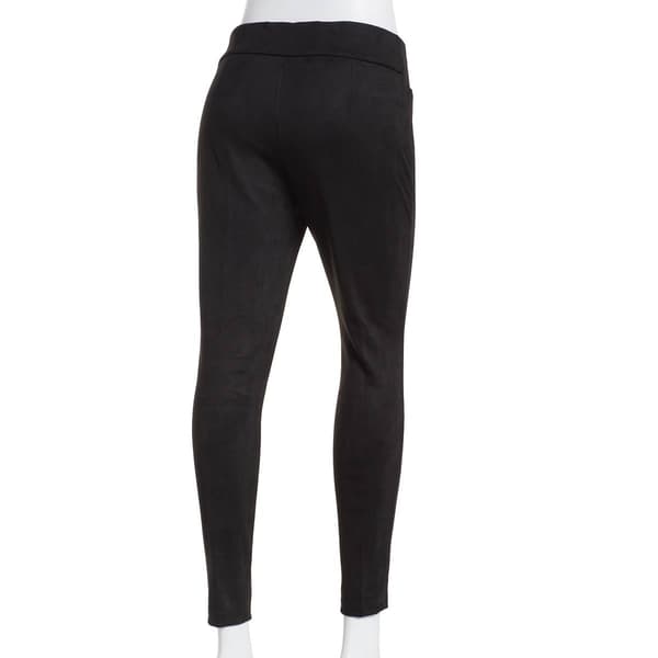 Womens Zac &amp; Rachel Pull On Solid Scuba Suede Pants