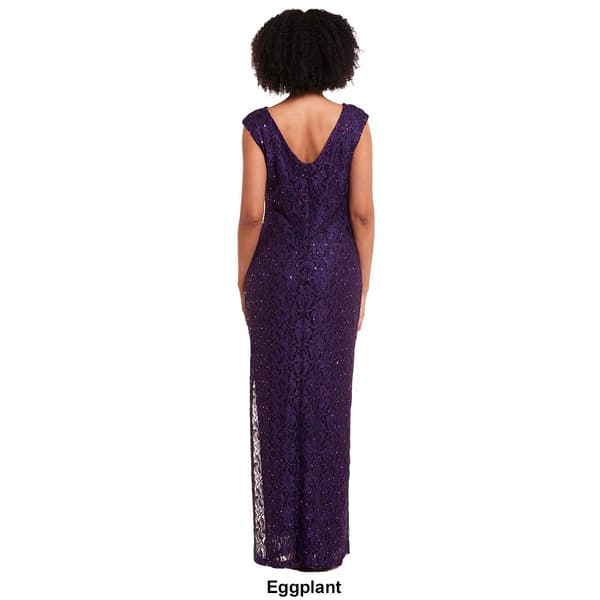 Womens Connected Apparel Sleeveless Sequin Lace Cutout Dress