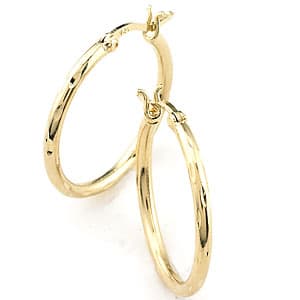 Danecraft 24kt. Gold/Sterling 3/4in. Hoop Earrings - image 