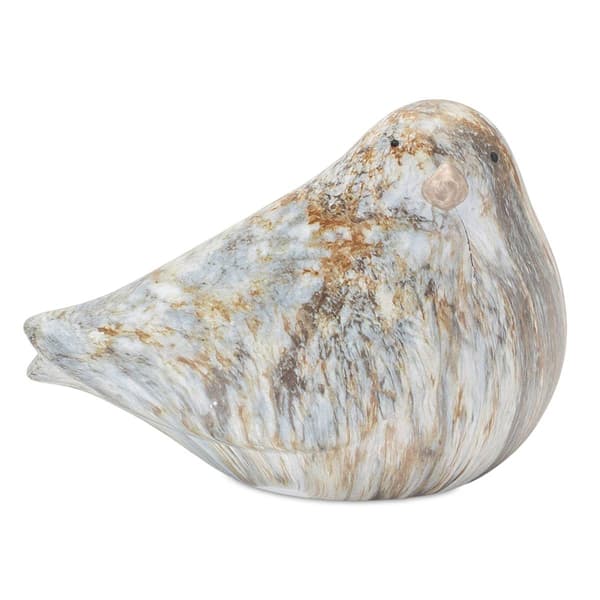 Melrose Terra Cotta Bird w/ Marble Design - Set of 2