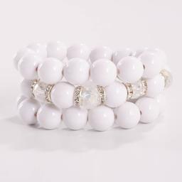 Ashley Cooper(tm) 3pc. Rondells & Crystal Glass Bead Bracelet Set
