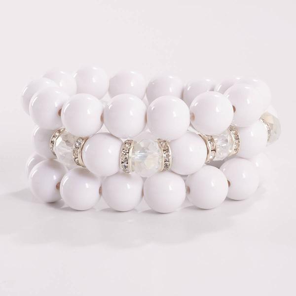 Ashley Cooper(tm) 3pc. Rondells & Crystal Glass Bead Bracelet Set - image 
