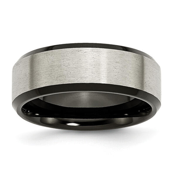 Mens Endless Affection&#40;tm&#41; 8mm Black IP-Plated 8mm Brushed Band - image 