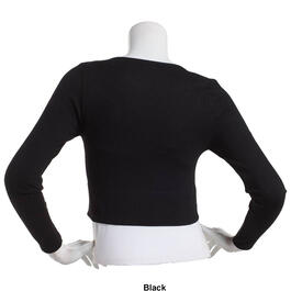 Juniors One Step Up Long Sleeve Seamless V-Neck Crop Top