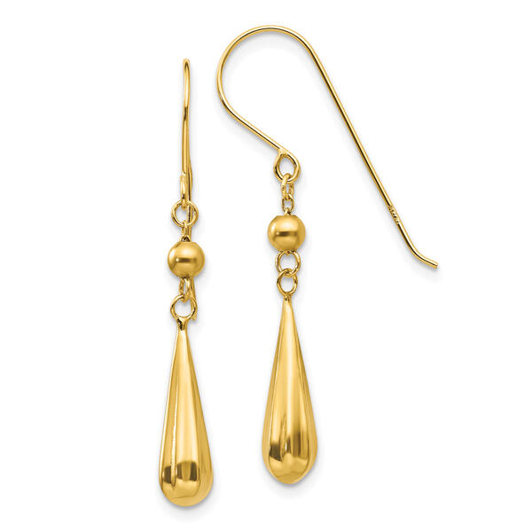 Gold Classics&#40;tm&#41; 14kt. Gold Grooved Teardrop Earrings - image 
