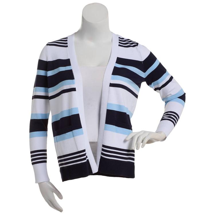 Womens Verve Ami Long Sleeve Variegated Stripe Cardigan